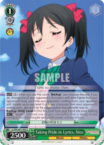 Taking Pride in Lyrics, Nico LL/EN-W01-062 U