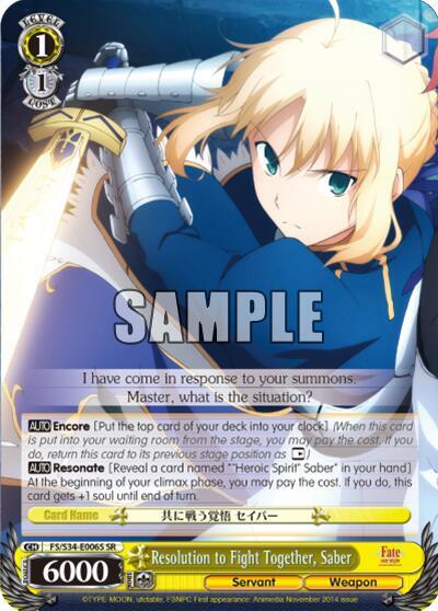 Resolution to Fight Together, Saber FS/S34-E006S SR
