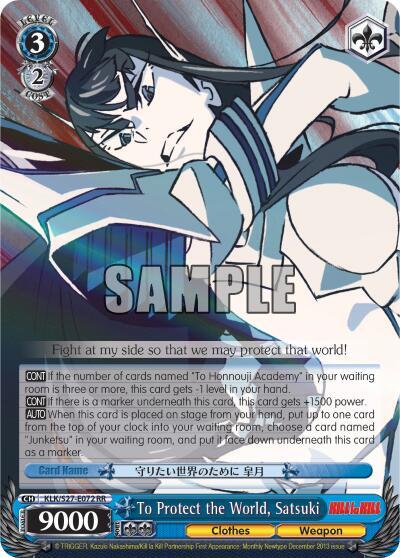 To Protect the World, Satsuki KLK/S27-E072 RR