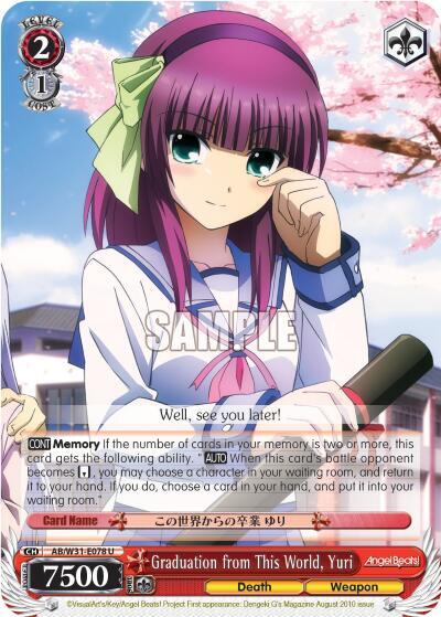 Graduation from This World, Yuri AB/W31-E078 U
