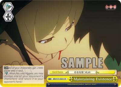 Maintaining Existence BM/S15-E023 CR