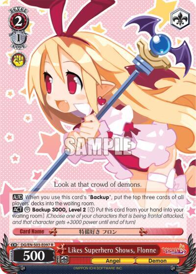 Likes Superhero Shows, Flonne DG/EN-S03-E097 R