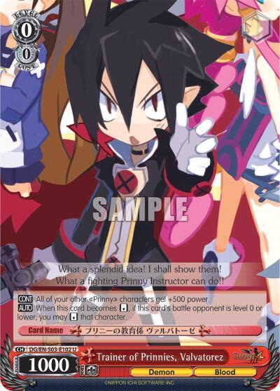Trainer of Prinnies, Valvatorez DG/EN-S03-E102 U