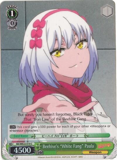 Beehive's “White Fang” Paula NK/WE22-E19