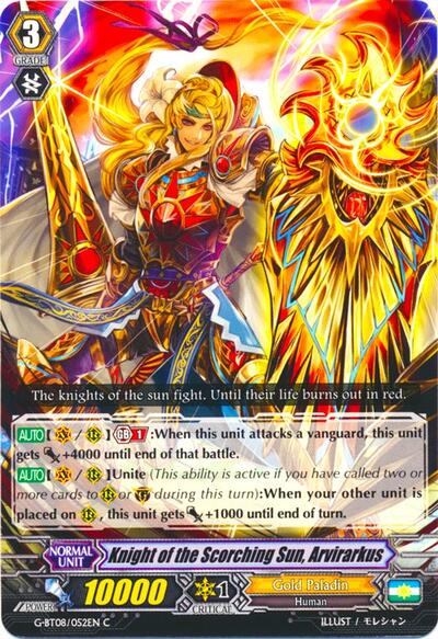Knight of the Scorching Sun, Arvirarkus [G Format] G-BT08/052EN