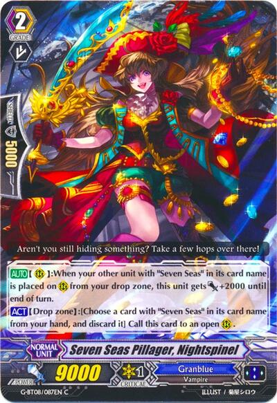 Seven Seas Pillager, Nightspinel [G Format] G-BT08/087EN