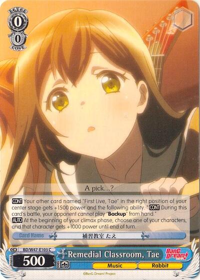Remedial Classroom, Tae BD/W47-E103 C