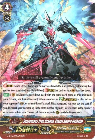 Supremacy True Dragon, Claret Sword Helheim [G Format] G-BT12/005EN