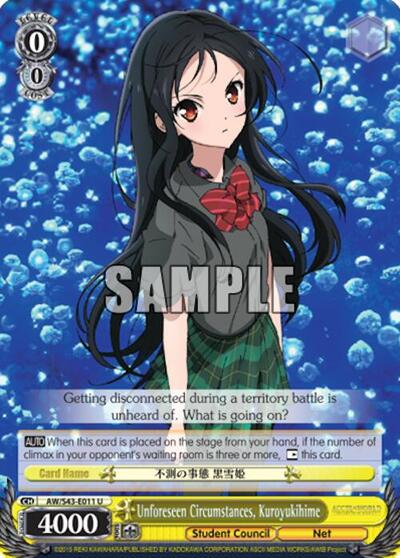 Unforeseen Circumstances, Kuroyukihime AW/S43-E011 U