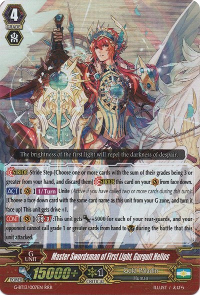 Master Swordsman of First Light, Gurguit Helios [G Format] G-BT13/007EN