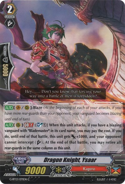 Dragon Knight, Ysaar [G Format] G-BT13/071EN