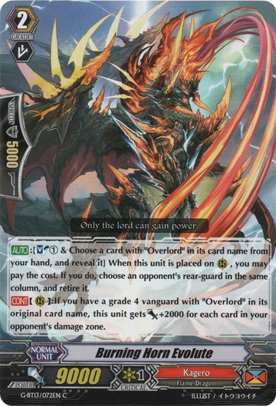 Burning Horn Evolute [G Format] G-BT13/072EN