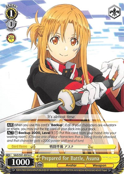 Prepared for Battle, Asuna SAO/S51-E016 C