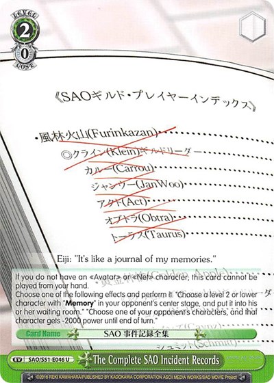 The Complete SAO Incident Records SAO/S51-E046 U