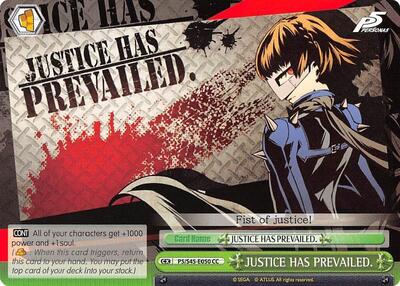 JUSTICE HAS PREVAILED. P5/S45-E050 CC