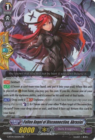 Fallen Angel of Disconnection, Akrasiel [G Format] G-BT14/025EN