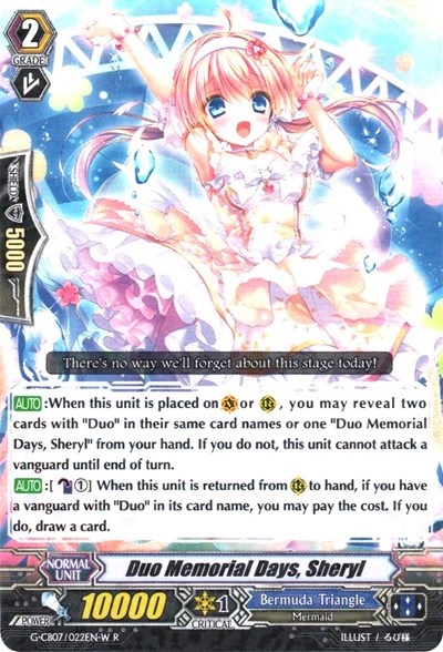 Duo Memorial Days, Sheryl [G Format] G-CB07/022EN-W