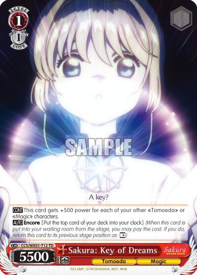 Sakura: Key of Dreams CCS/WX01-T12 TD