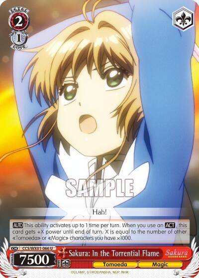Sakura: In the Torrential Flame CCS/WX01-066 U