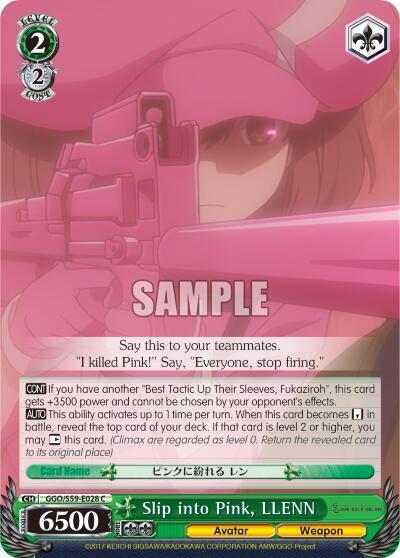 Slip into Pink, LLENN GGO/S59-E028 C