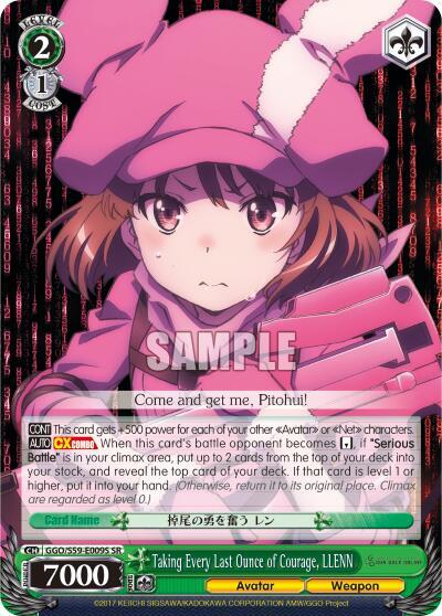 Taking Every Last Ounce of Courage, LLENN GGO/S59-E009S SR