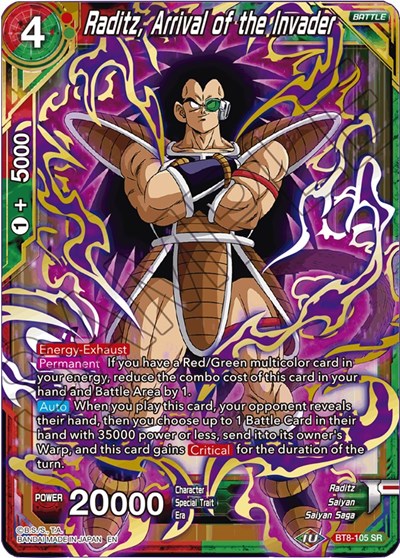 Raditz, Arrival of the Invader BT8-105