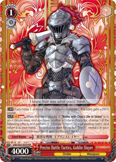 Precise Battle Tactics, Goblin Slayer GBS/S63-E029 RR
