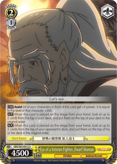 Eye of a Veteran Fighter, Dwarf Shaman GBS/S63-E012 U