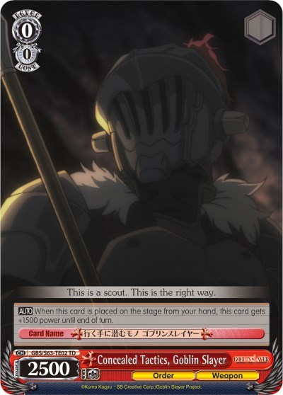 Concealed Tactics, Goblin Slayer GBS/S63-TE02 TD