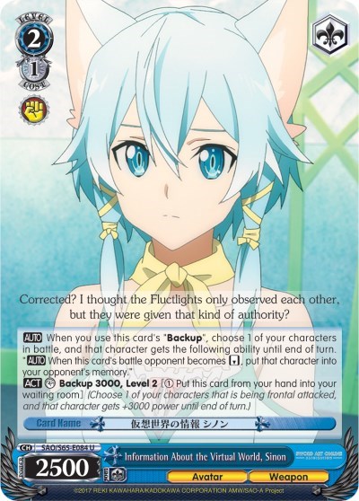 Information About the Virtual World, Sinon SAO/S65-E084 U
