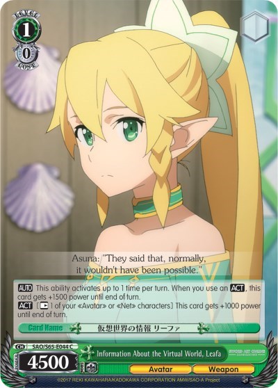 Information About the Virtual World, Leafa SAO/S65-E044 C
