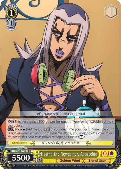 Hazing the Newcomer, Abbacchio JJ/S66-TE04 TD