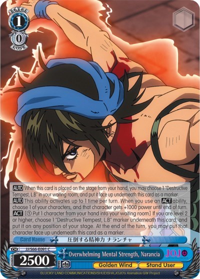 Overwhelming Mental Strength, Narancia JJ/S66-E091 C
