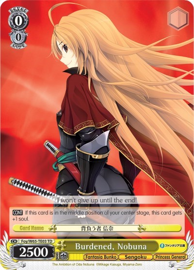 Burdened, Nobuna Foy/W65-TE03 TD