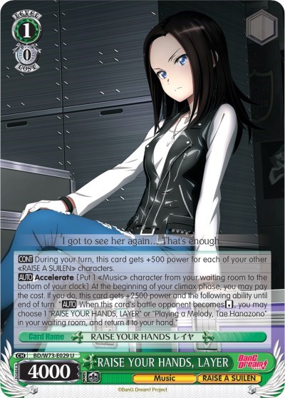 RAISE YOUR HANDS, LAYER BD/W73-E029 U