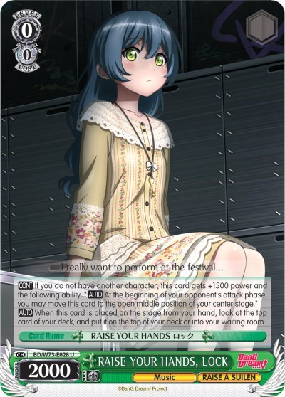 RAISE YOUR HANDS, LOCK BD/W73-E028 U
