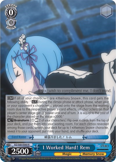 I Worked Hard! Rem RZ/S68-E060 R