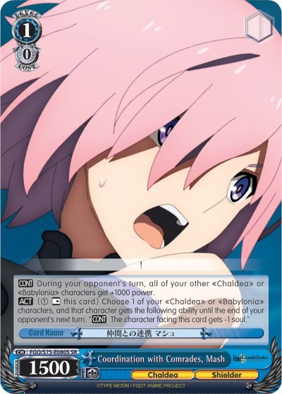Coordination with Comrades, Mash FGO/S75-E080S SR