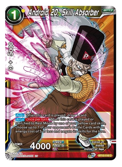 Android 20, Skill Absorber BT13-116
