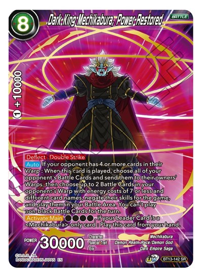 Dark King Mechikabura, Power Restored BT13-142