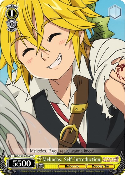 Meliodas: Self-Introduction SDS/SX03-T08 TD