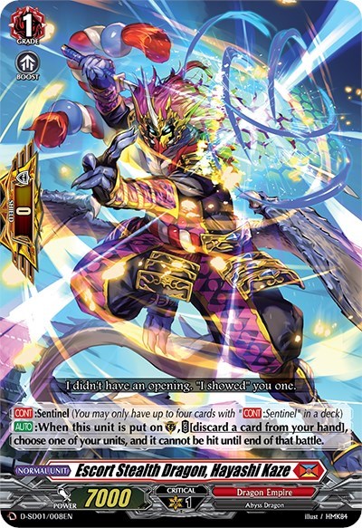 Escort Stealth Dragon, Hayashi Kaze [D Format] D-SD01/008EN
