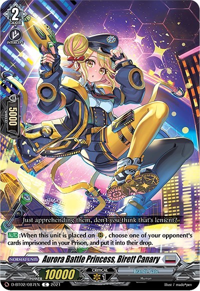 Aurora Battle Princess, Birett Canary [D Format] D-BT02/087EN