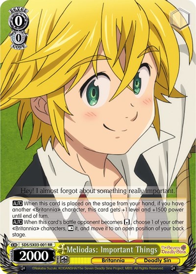 Meliodas: Important Things SDS/SX03-001 RR