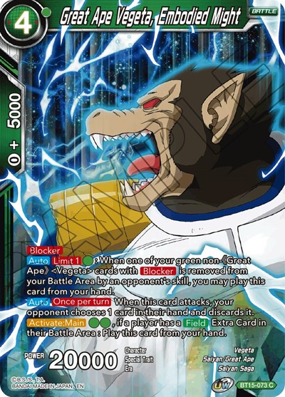 Great Ape Vegeta, Embodied Might BT15-073