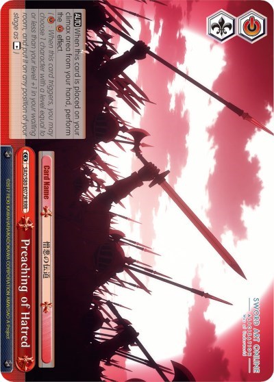 Preaching of Hatred SAO/S80-E072R RRR