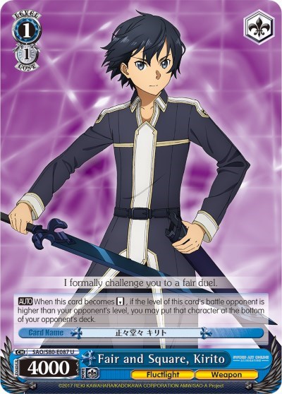 Fair and Square, Kirito SAO/S80-E087 U