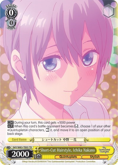 Short-Cut Hairstyle, Ichika Nakano 5HY/W83-TE03 TD