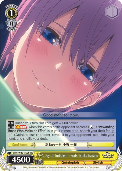 A Day of Turbulent Events, Ichika Nakano 5HY/W83-TE05 TD