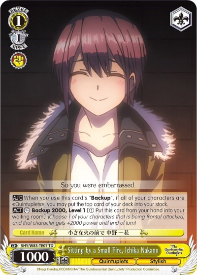 Sitting by a Small Fire, Ichika Nakano 5HY/W83-TE07 TD